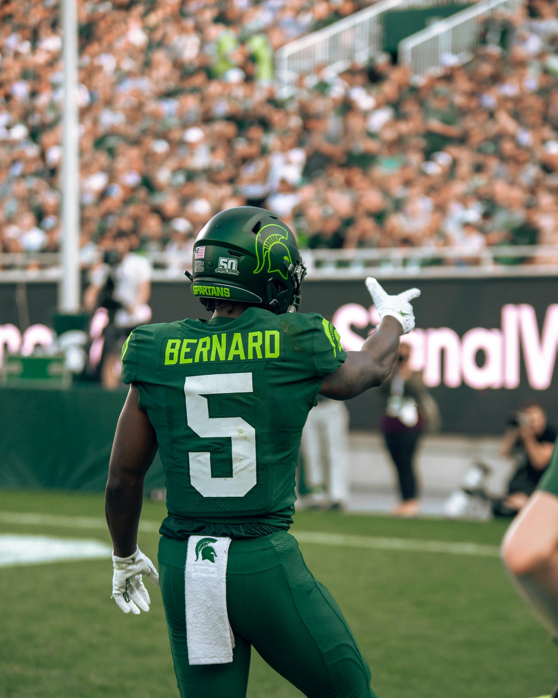 A football athlete on the field